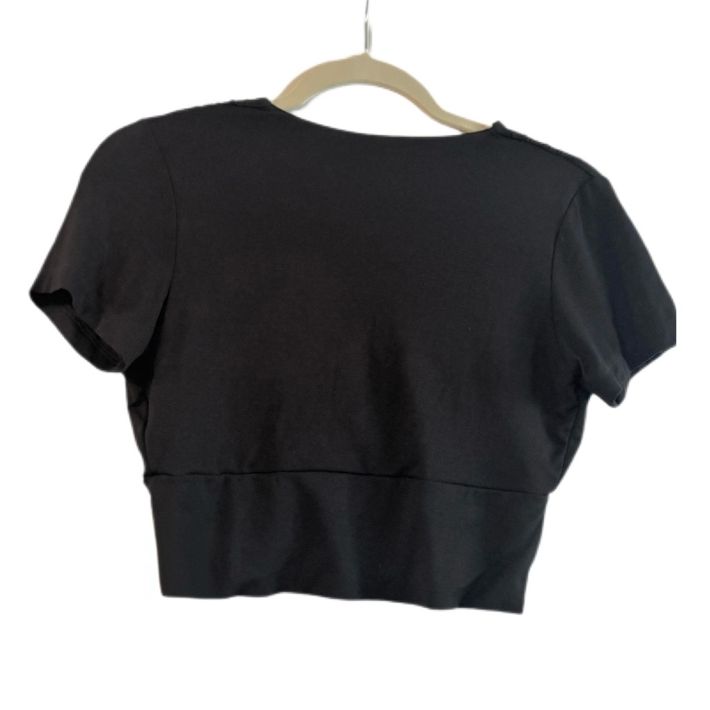 Wasabi + Mint Black Linen Blend Cropped Top, Size S NWT - Picture 6 of 7